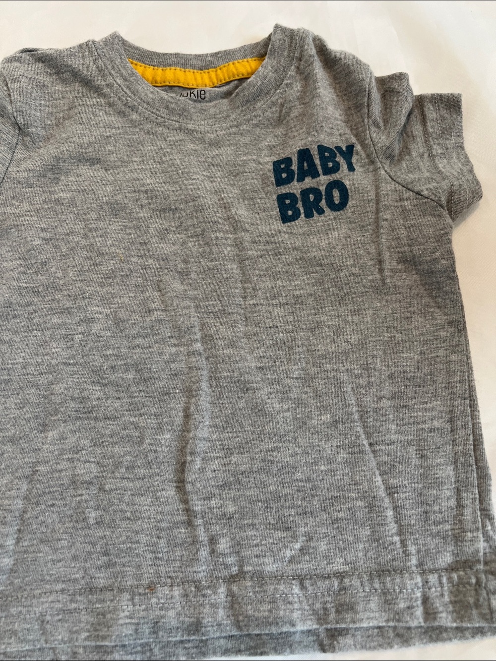 “Bundle 10/$1 okie dokie 9m Baby Bro Grey Short-Sleeve baby boy shirt Tee - Picture 4 of 5